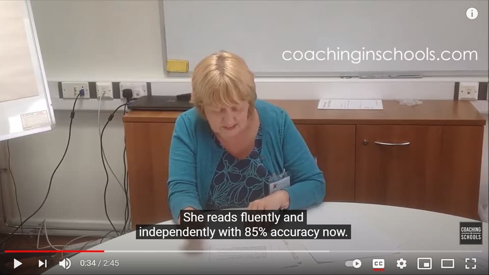 Primary school Headteacher reports how coaching improves reading for 2 x 7 year old children